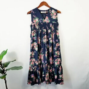 BEAMS‎ BOY Japan Sleeveless Floral Midi Dress Small